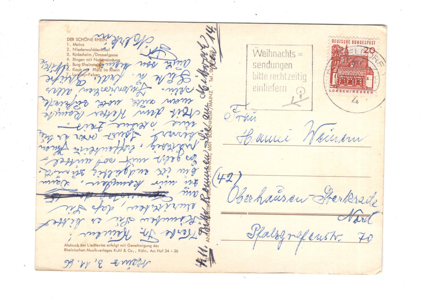 Ansichtskarte Kleine Winzerin vom Rhein / Mainz / Rüdesheim +++