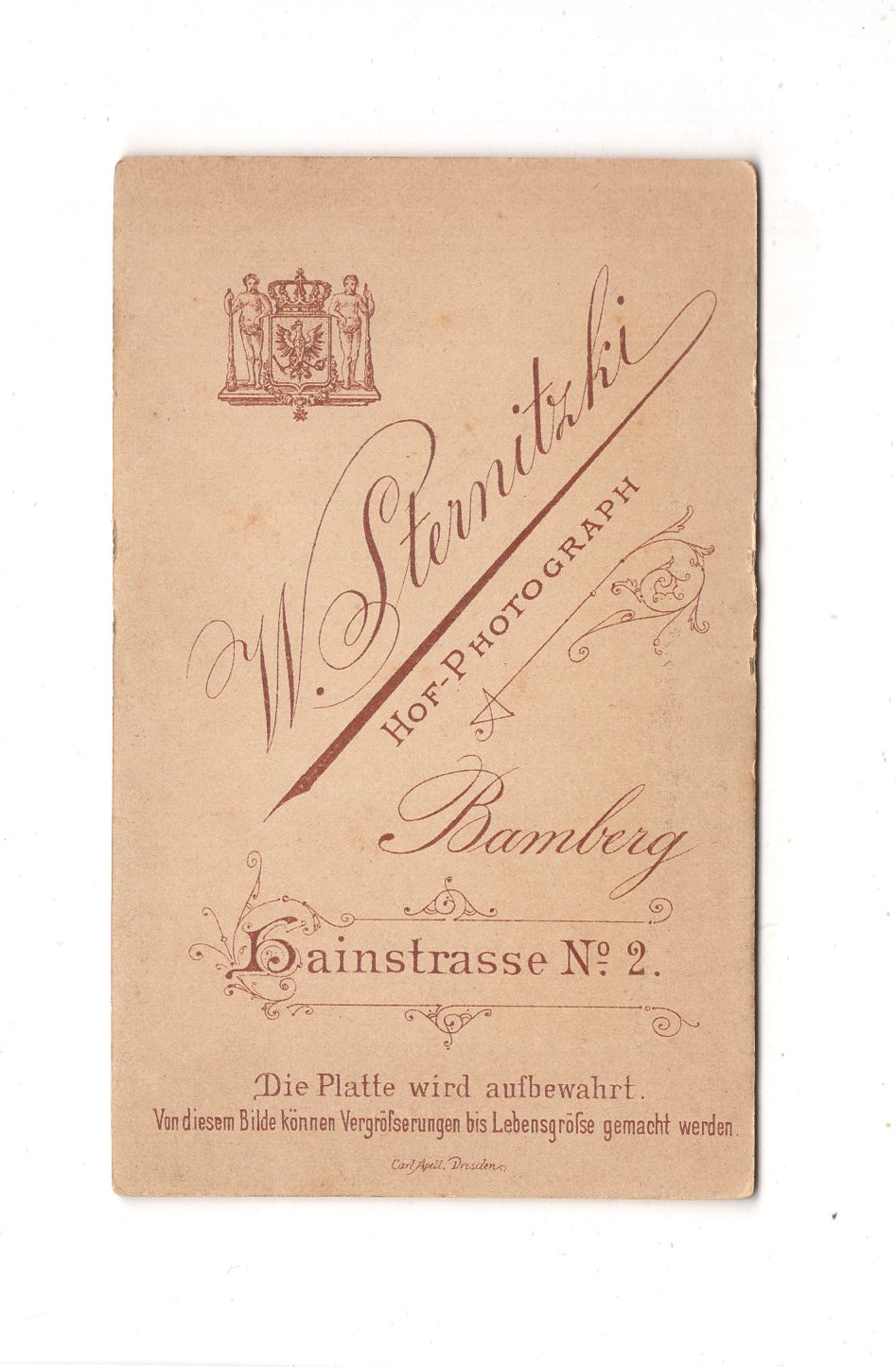 Fotografie Damenportrait - Bamberg 1890er / CDV C1-02