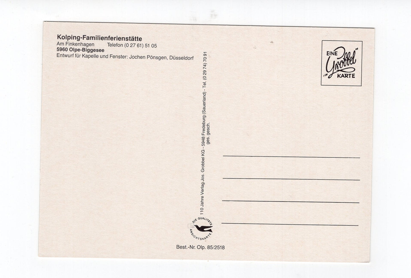 Ansichtskarte Olpe-Biggesee / Kolping-Familienferienstätte