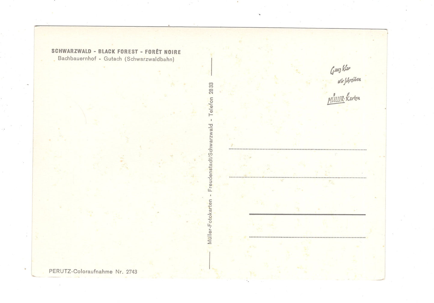 Ansichtskarte Schwarzwald / Bachbauernhof - Gutach / K1-57