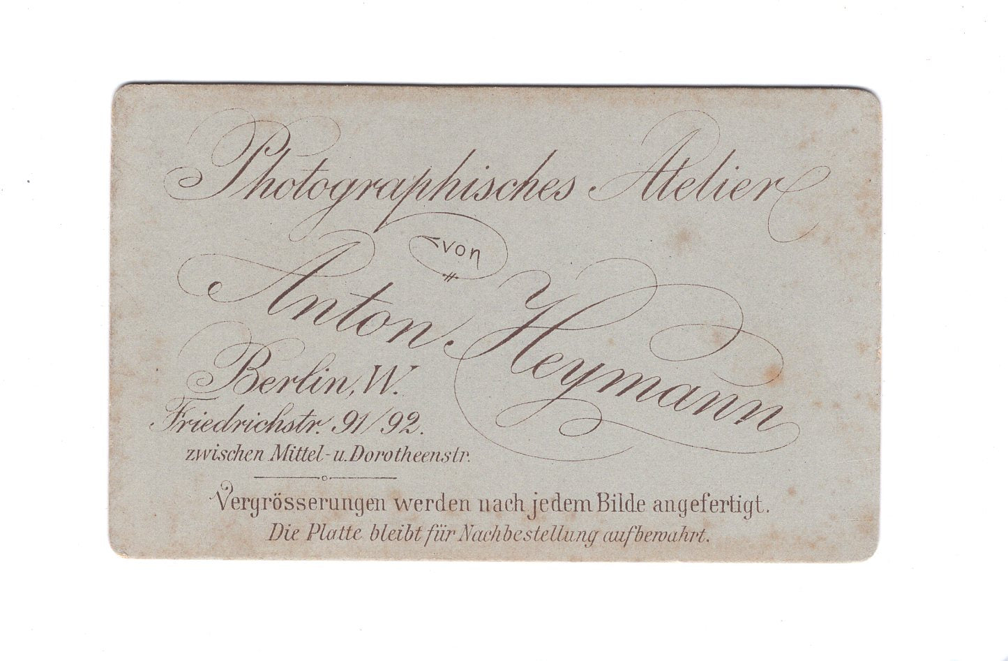 Fotografie Damenportrait - Berlin 1880er