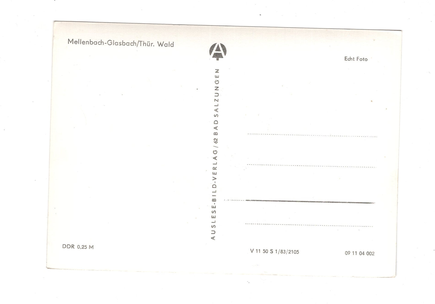 Ansichtskarte Mellenbach-Glasbach / Thüringer Wald