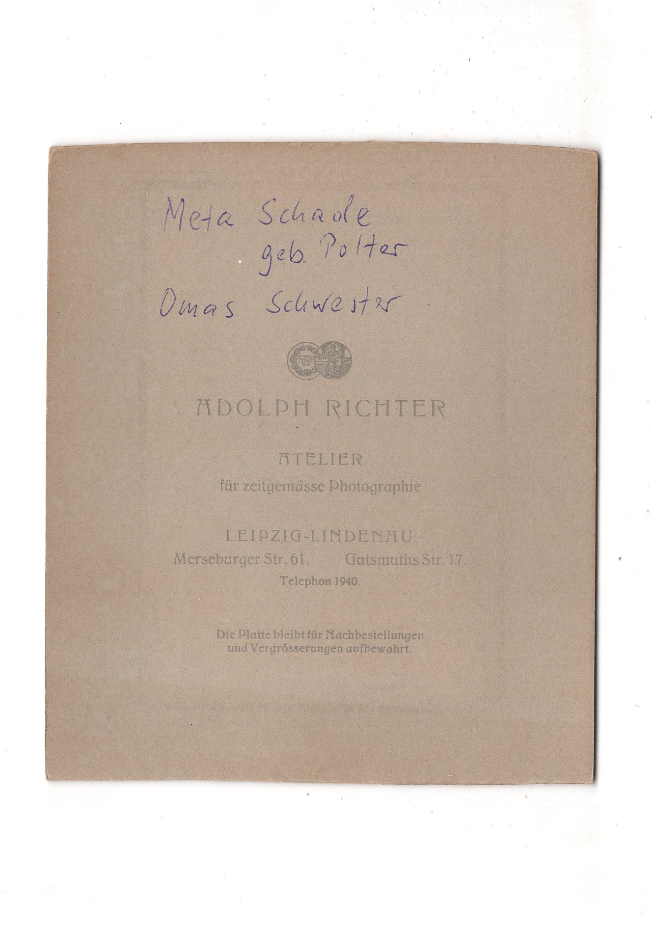 Fotografie Feine Dame / Meta Schade - Leipzig-Lindenau 1900er / CAB W-21