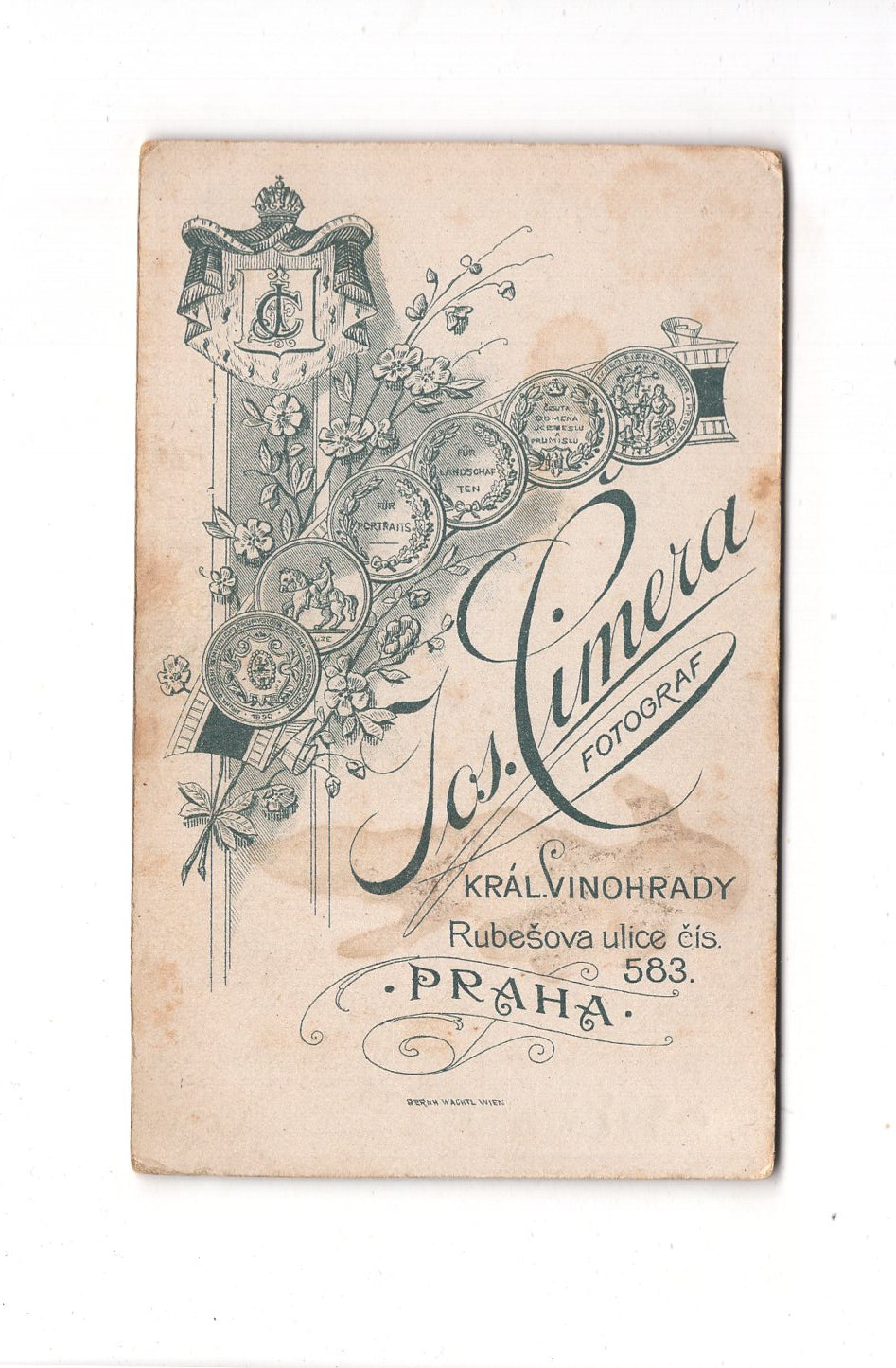 Fotografie Herrenportrait - Kral. Vinohrady / Prag um 1900 / CDV C1-20