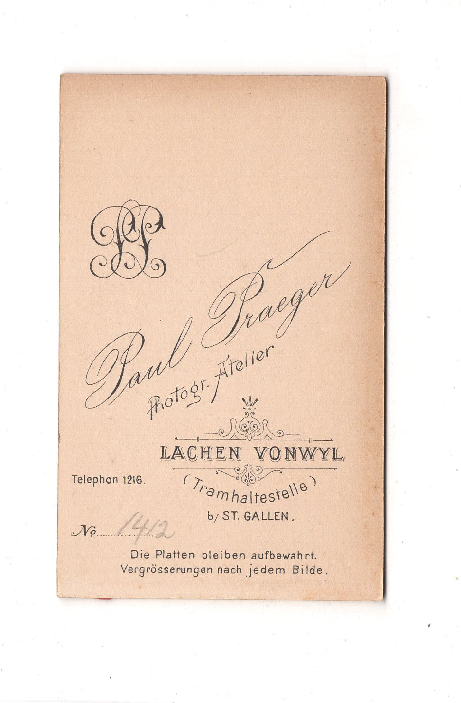 Fotografie Herrenportrait - Lachen Vonwyl 1890er / CDV C1-20