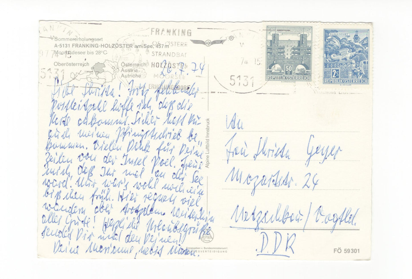 Ansichtskarte Holzöster am See / Oberösterreich / Österreich