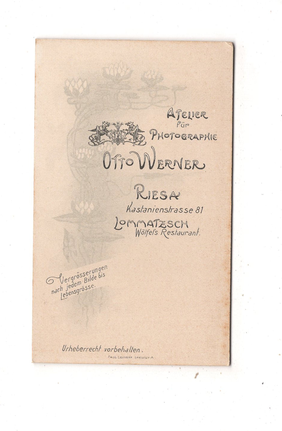 Fotografie Soldat - Riesa / Lommatzsch um 1900 / CDV M1-05