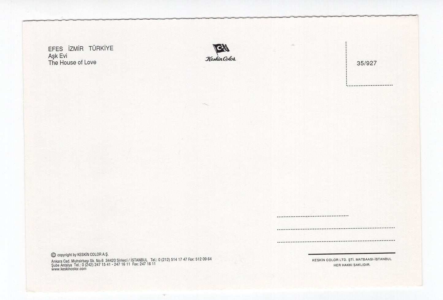 Ansichtskarte Efes / Izmir / The House of Love / Türkei