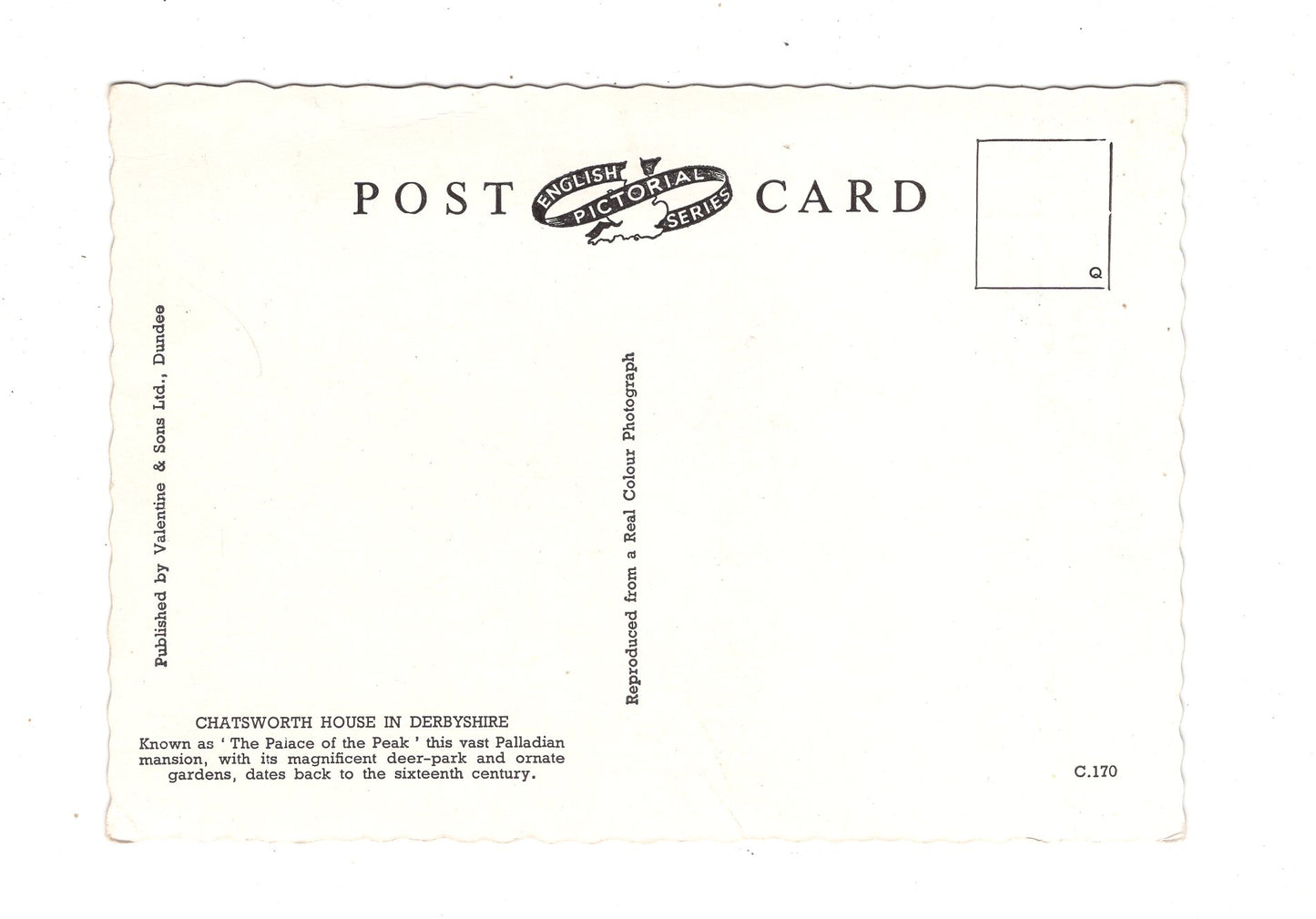 Ansichtskarte Chatsworth House in Derbyshire / England / M1-68