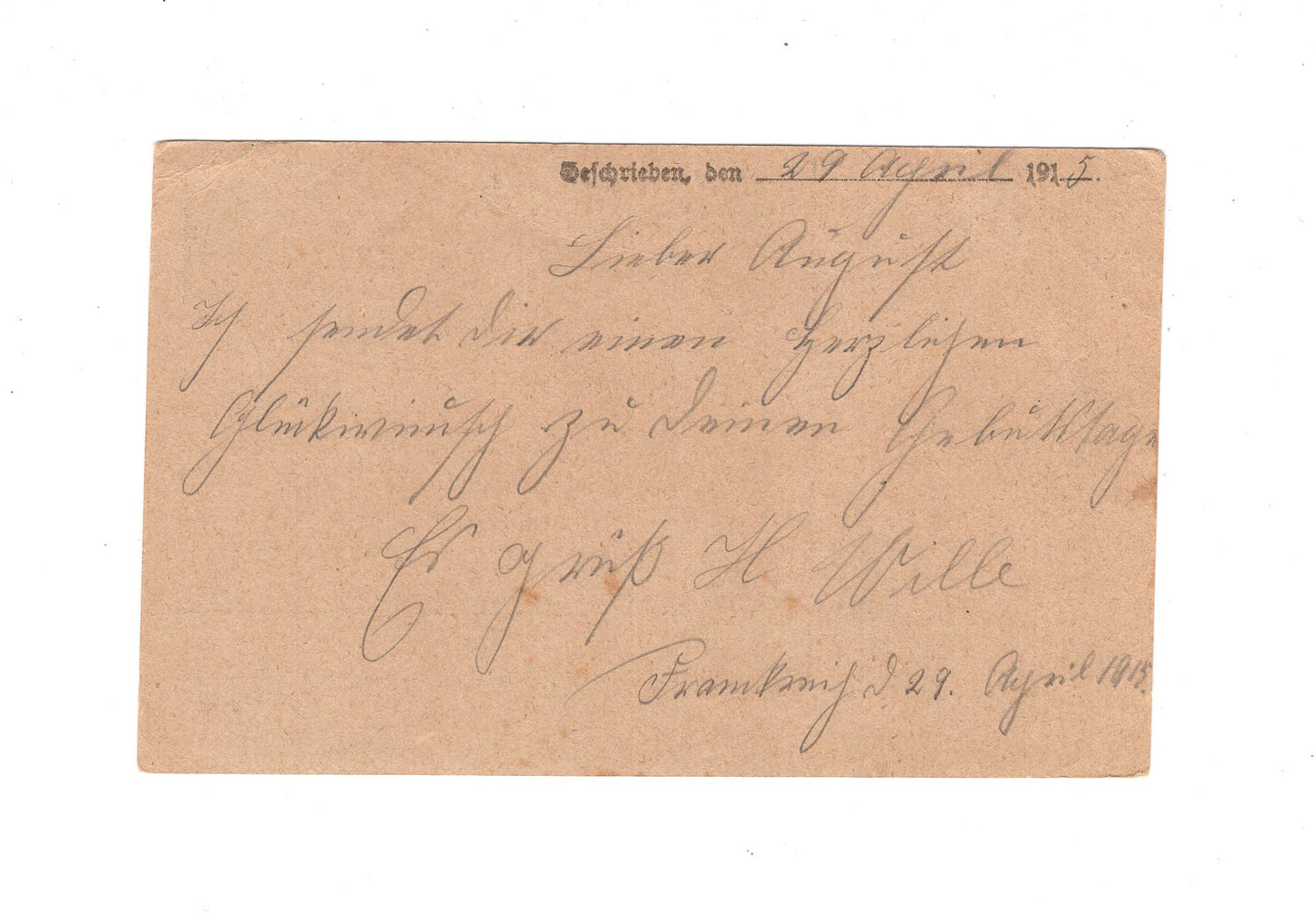 Ansichtskarte / Feldpost Grenadier Rgt. Nr. 8 - 1915