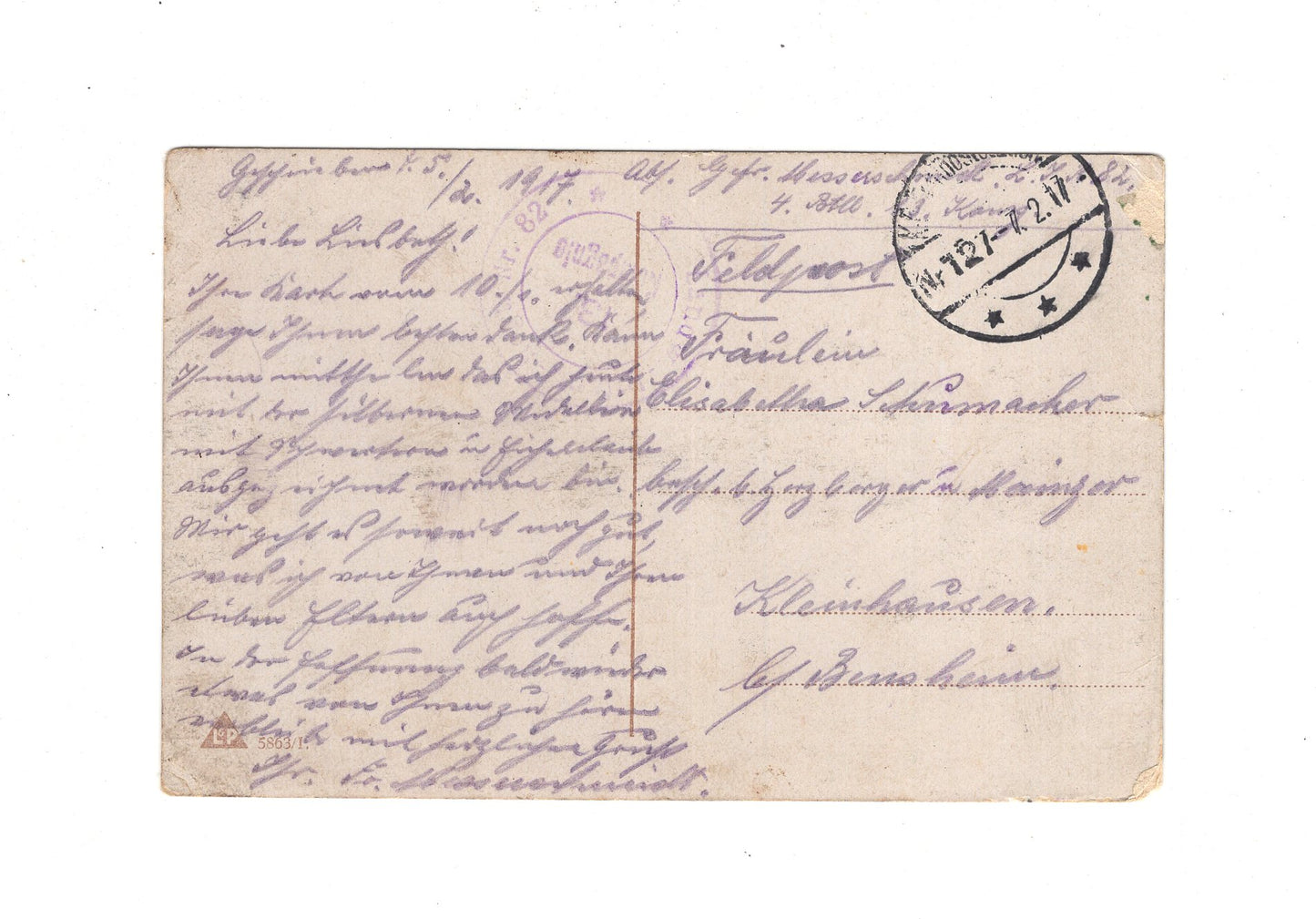 Ansichtskarte / Feldpost / Patriotische Karte - 1917