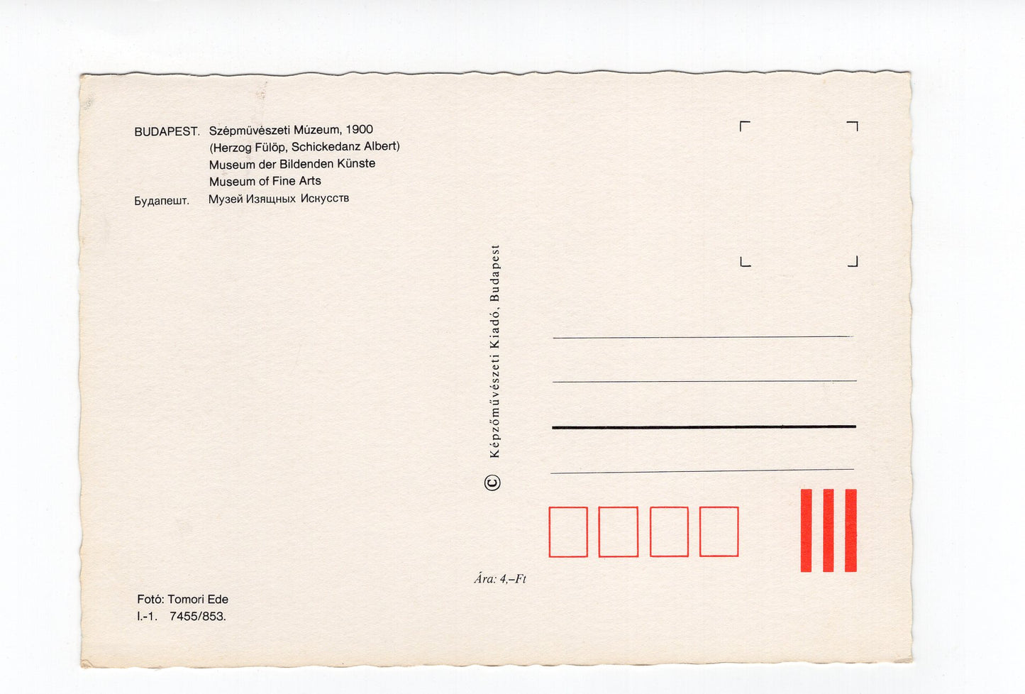 Ansichtskarte Budapest / Museum der Bildenden Künste / Ungarn