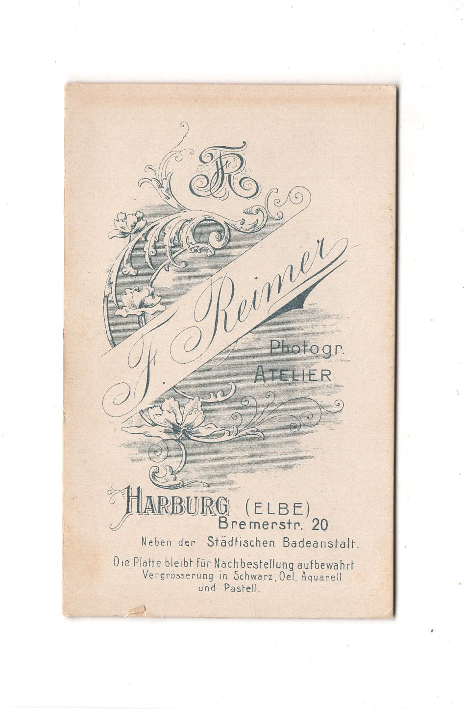 Fotografie Damenportrait - Hamburg-Harburg 1890er / CDV C1-02