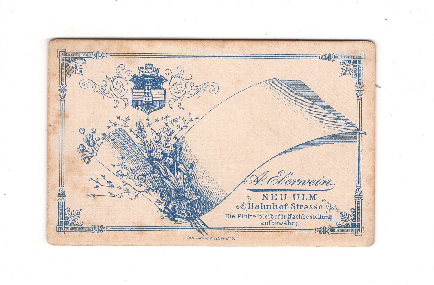 Fotografie Soldat - Neu-Ulm um 1890 / CDV M1-05