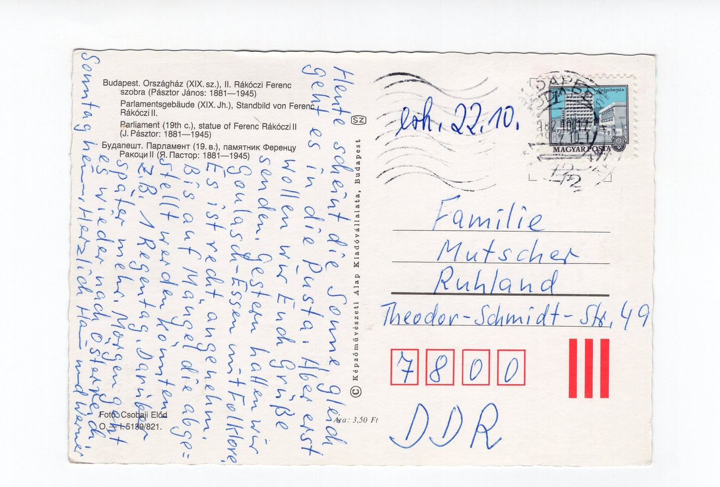 Ansichtskarte Budapest / Parlamentsgebäude / Ungarn