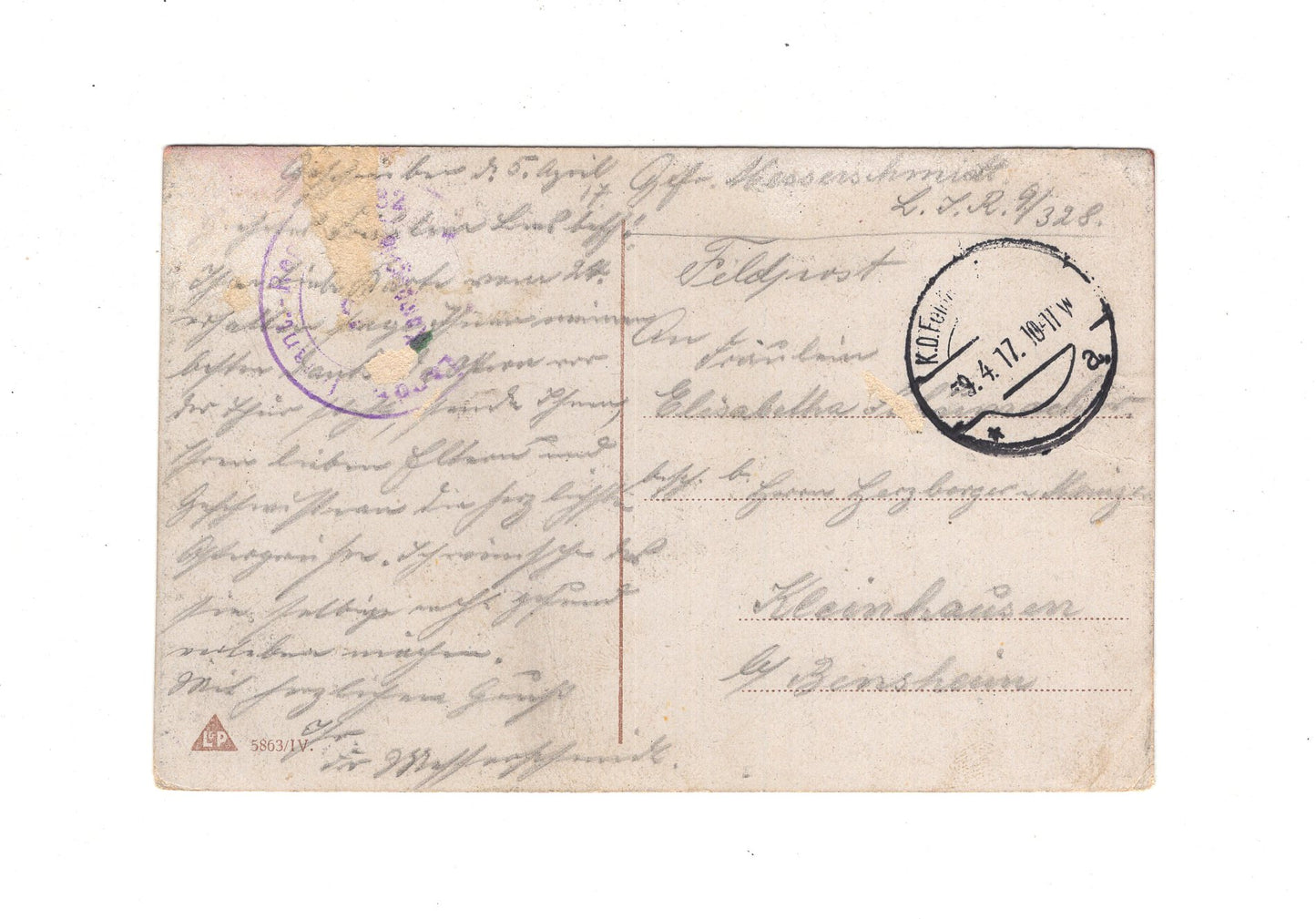 Ansichtskarte / Feldpost / Patriotische Karte / IR 82 - 1917