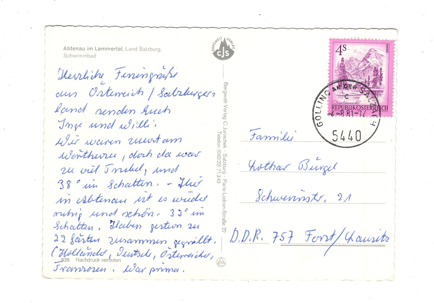 Ansichtskarte Abtenau im Lammertal / Salzburger Land / Österreich