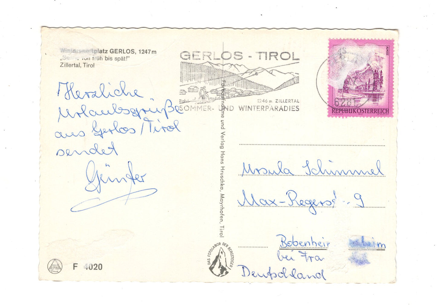 Ansichtskarte Gerlos / Zillertal / Tirol / Österreich