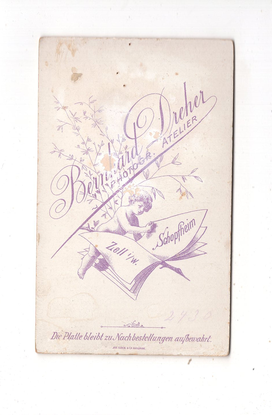 Fotografie Schönes Kinderbild / Baby - Schopfheim & Zell um 1890 / CDV N1-08