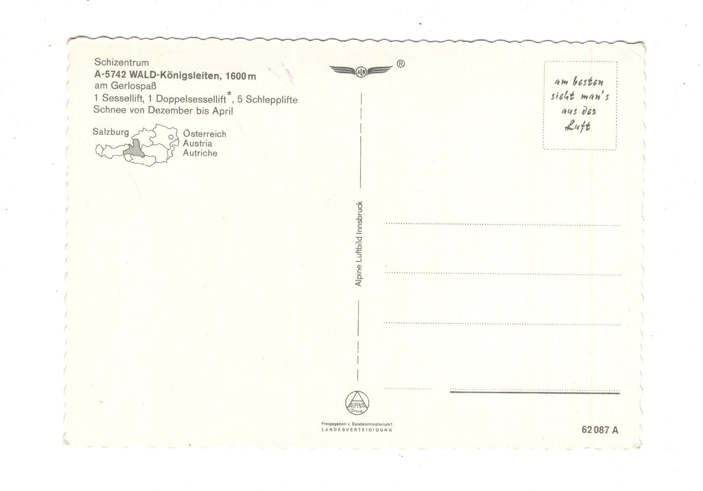Ansichtskarte Königsleiten / Salzburger Land / Österreich
