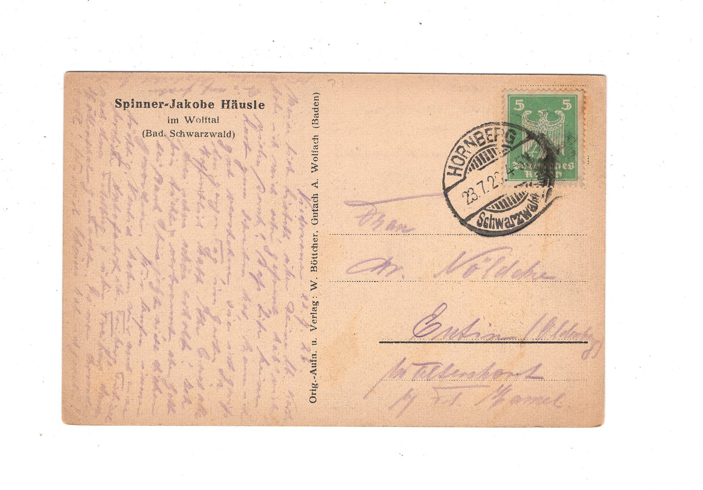 Ansichtskarte Spinner-Jakobe Häusle im Wolftal / bad. Schwarzwald / K1-57