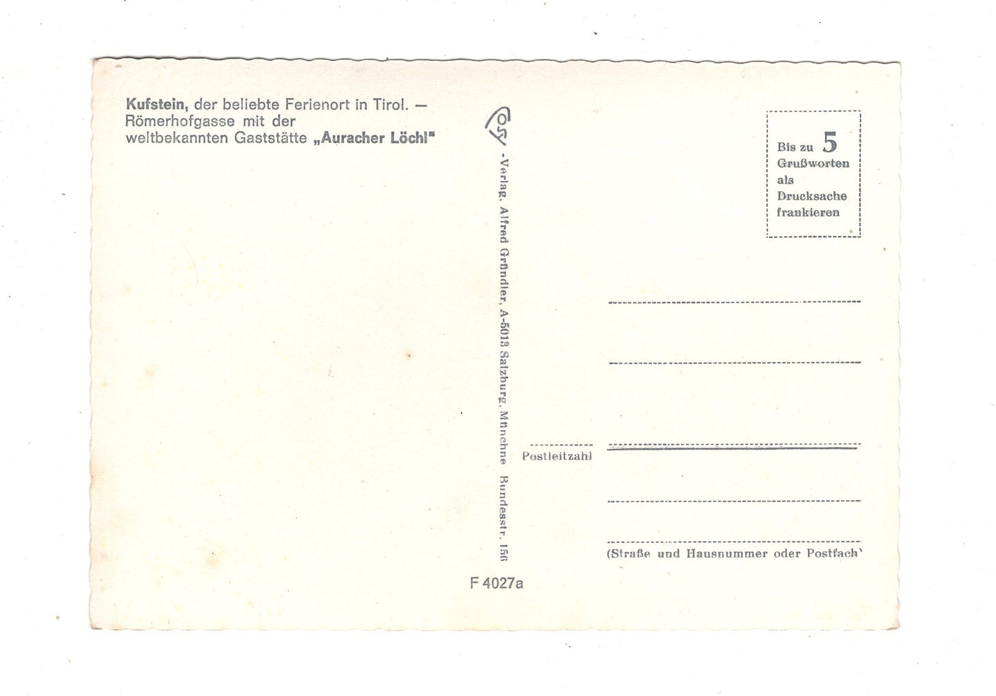 Ansichtskarte Kufstein / Tirol / Römerhofgasse mit Auracher Löchl / Österreich / N1-64