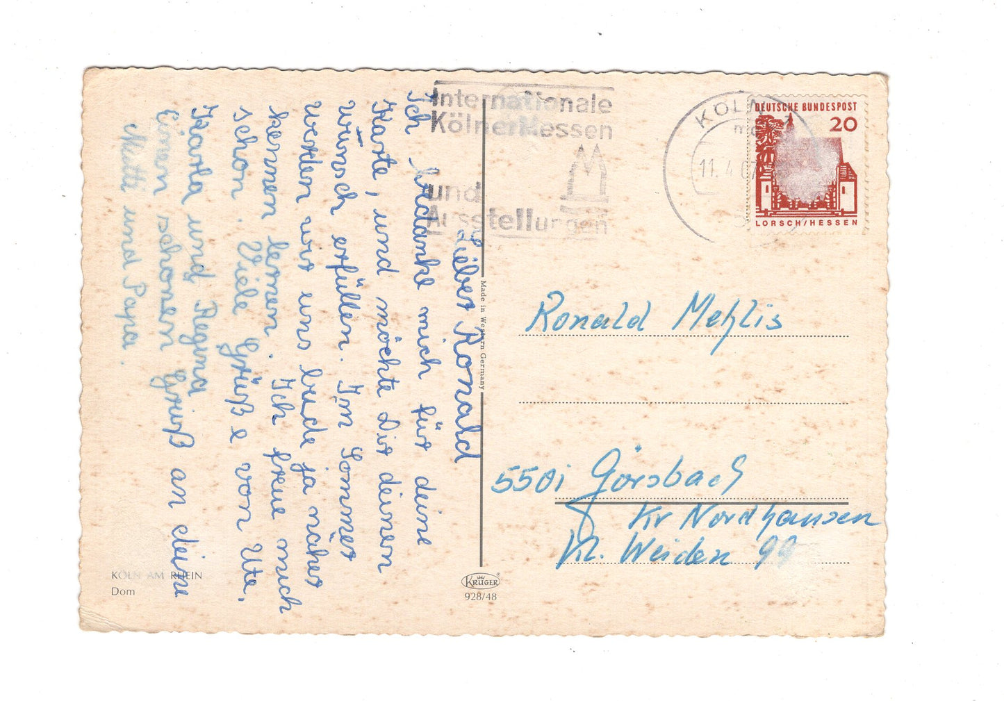 Ansichtskarte Köln am Rhein / Dom / G1-58