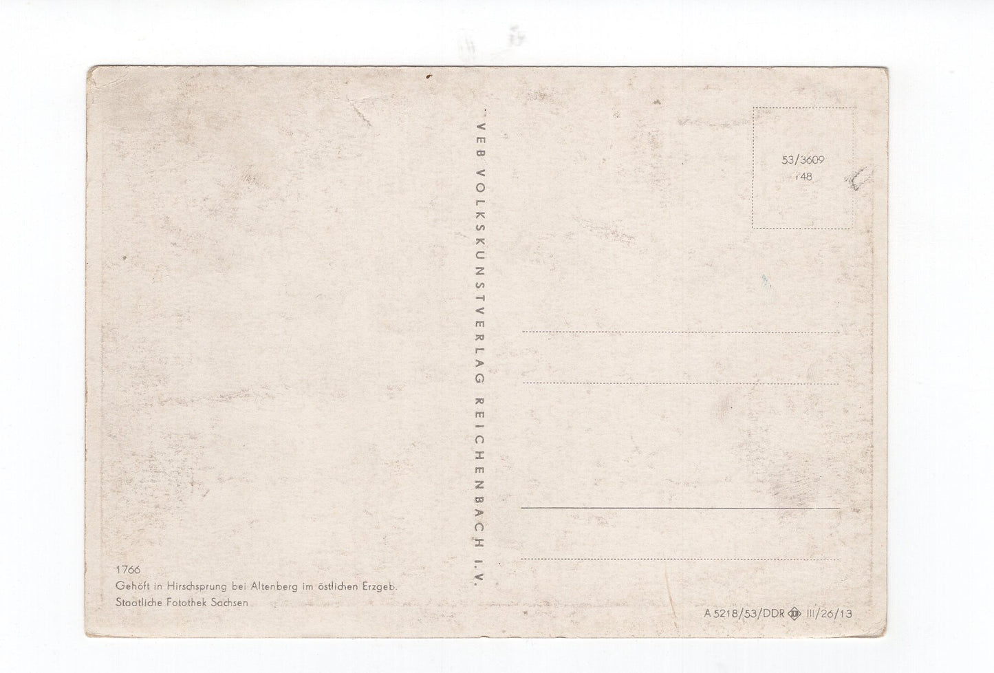 Ansichtskarte Gehöft in Hirschsprung bei Altenberg im Erzgebirge