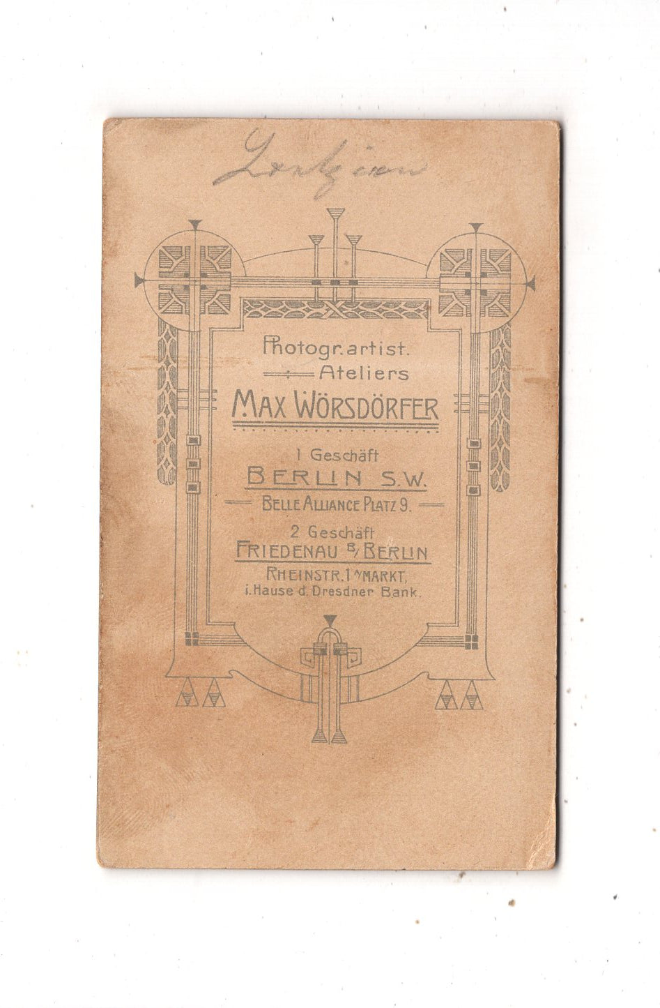 Fotografie Feine Dame - Berlin / Friedenau um 1900