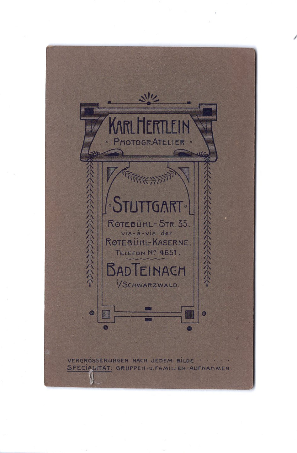 Fotografie Soldat / Soldatenportrait - Stuttgart um 1910