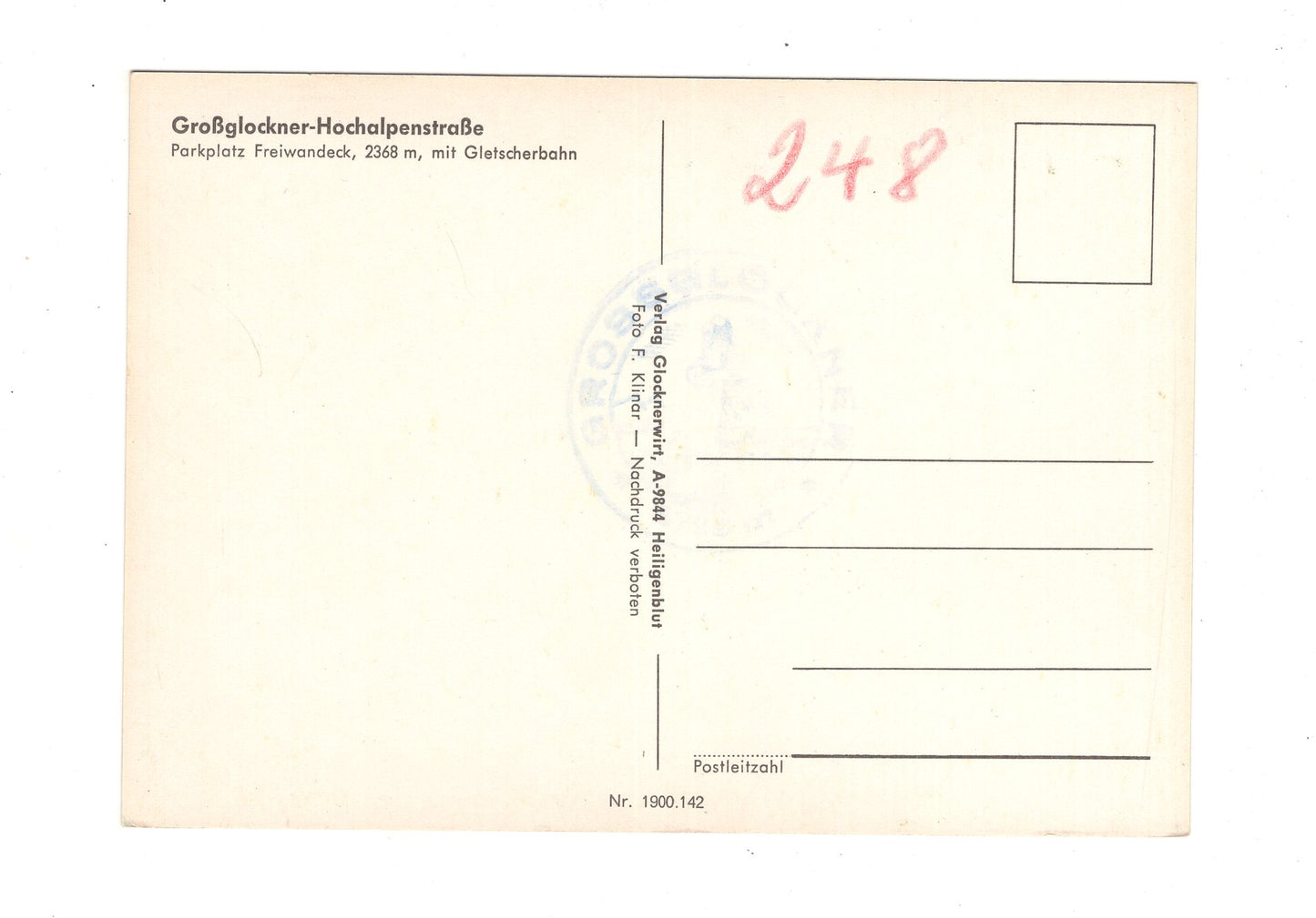 Ansichtskarte Großglockner-Hochalpenstraße / Parkplatz Freiwandeck / Österreich