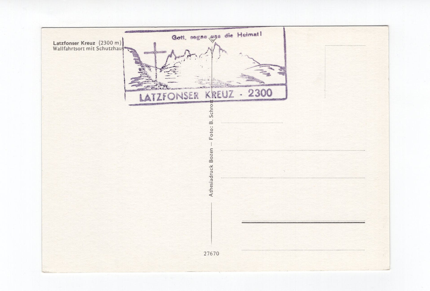 Ansichtskarte Latzfonser Kreutz / Wallfahrtsort mit Schutzhaus / Südtirol / Italien