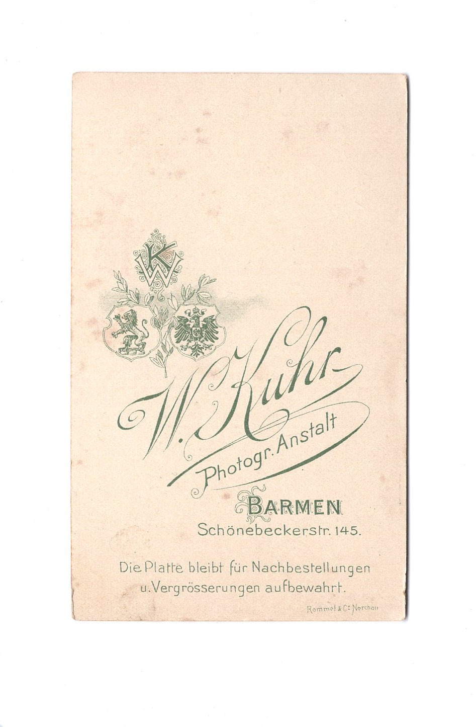 Fotografie Damenportrait - Barmen 1890er