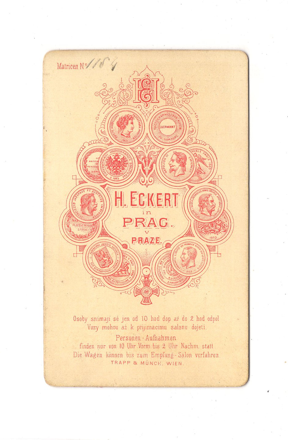 Fotografie Herrenportrait - Prag 1876 / CDV C1-21