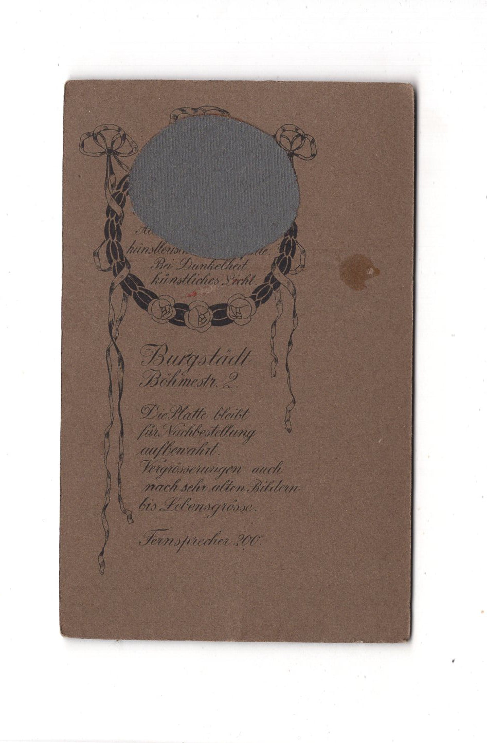 Fotografie Herrenportrait - Burgstädt 1910er / CDV C1-21