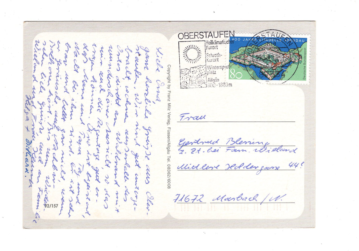 Ansichtskarte Oberstaufen im Allgäu / H1-55