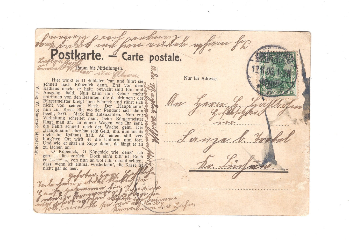 Ansichtskarte Der Hauptmann von Cöpenick - 1903