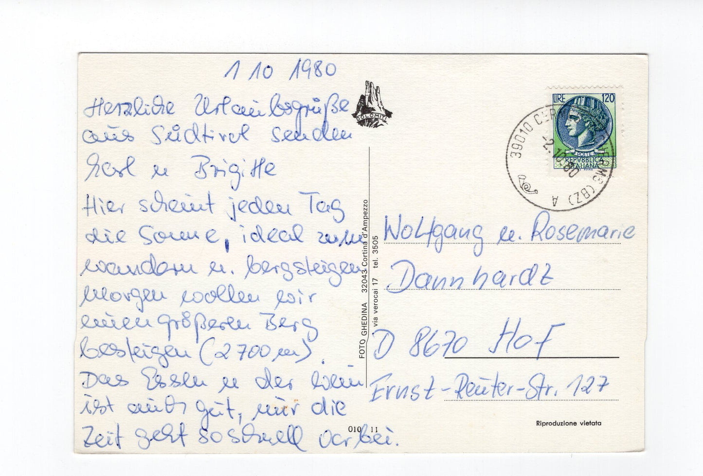 Ansichtskarte Südtirol / Italien