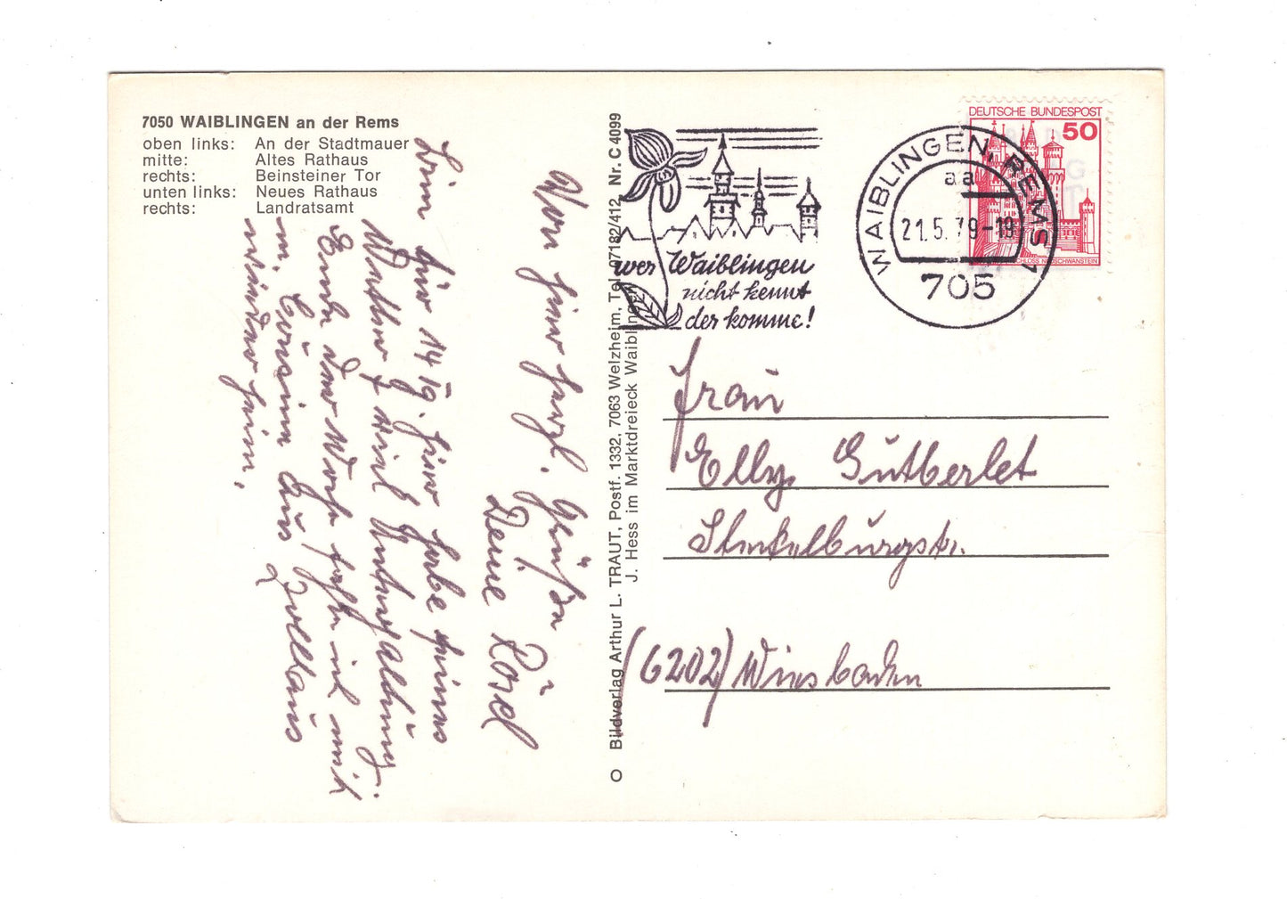 Ansichtskarte Alte Stauferstadt Waiblingen
