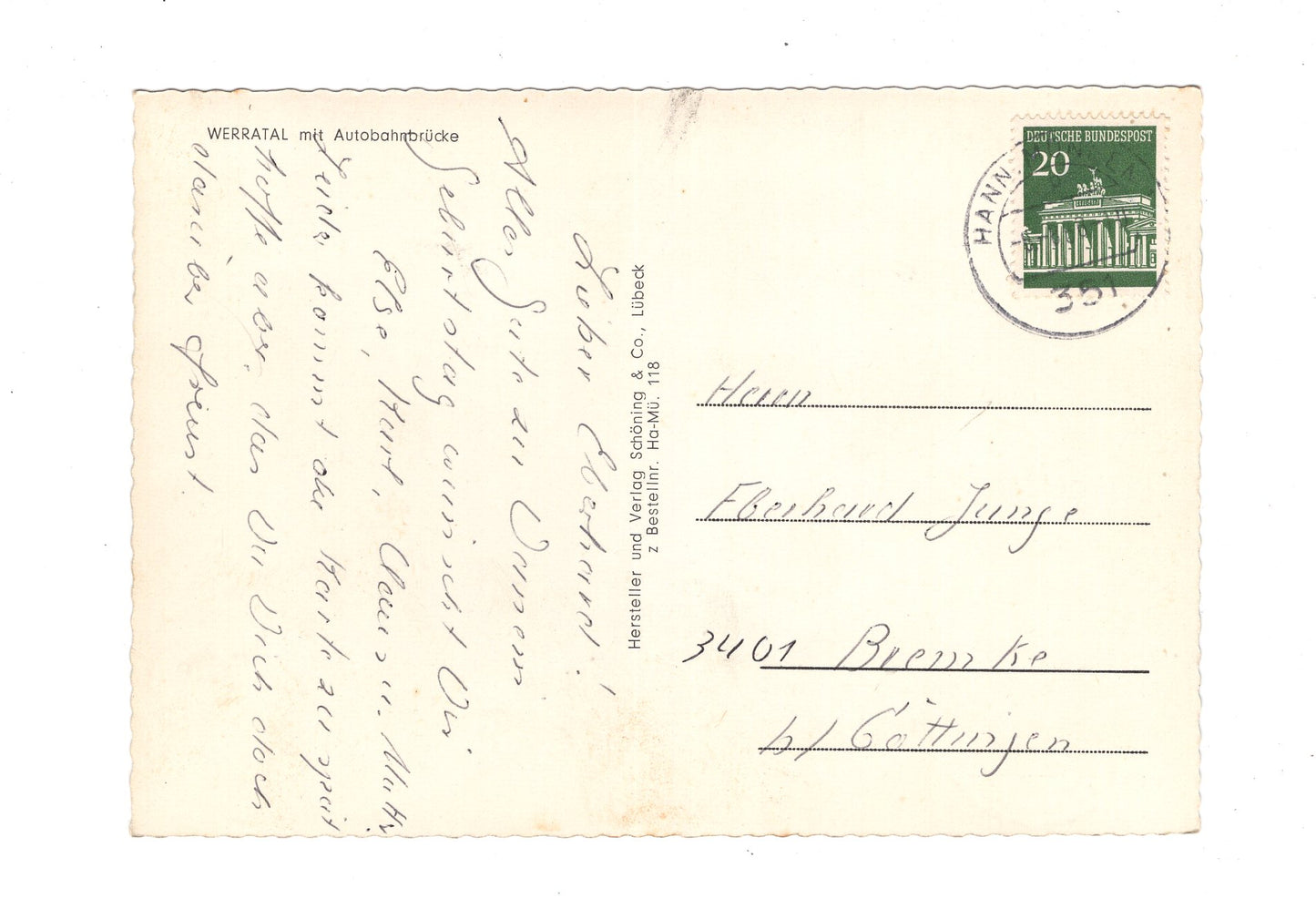 Ansichtskarte Werratal mit Autobahnbrücke