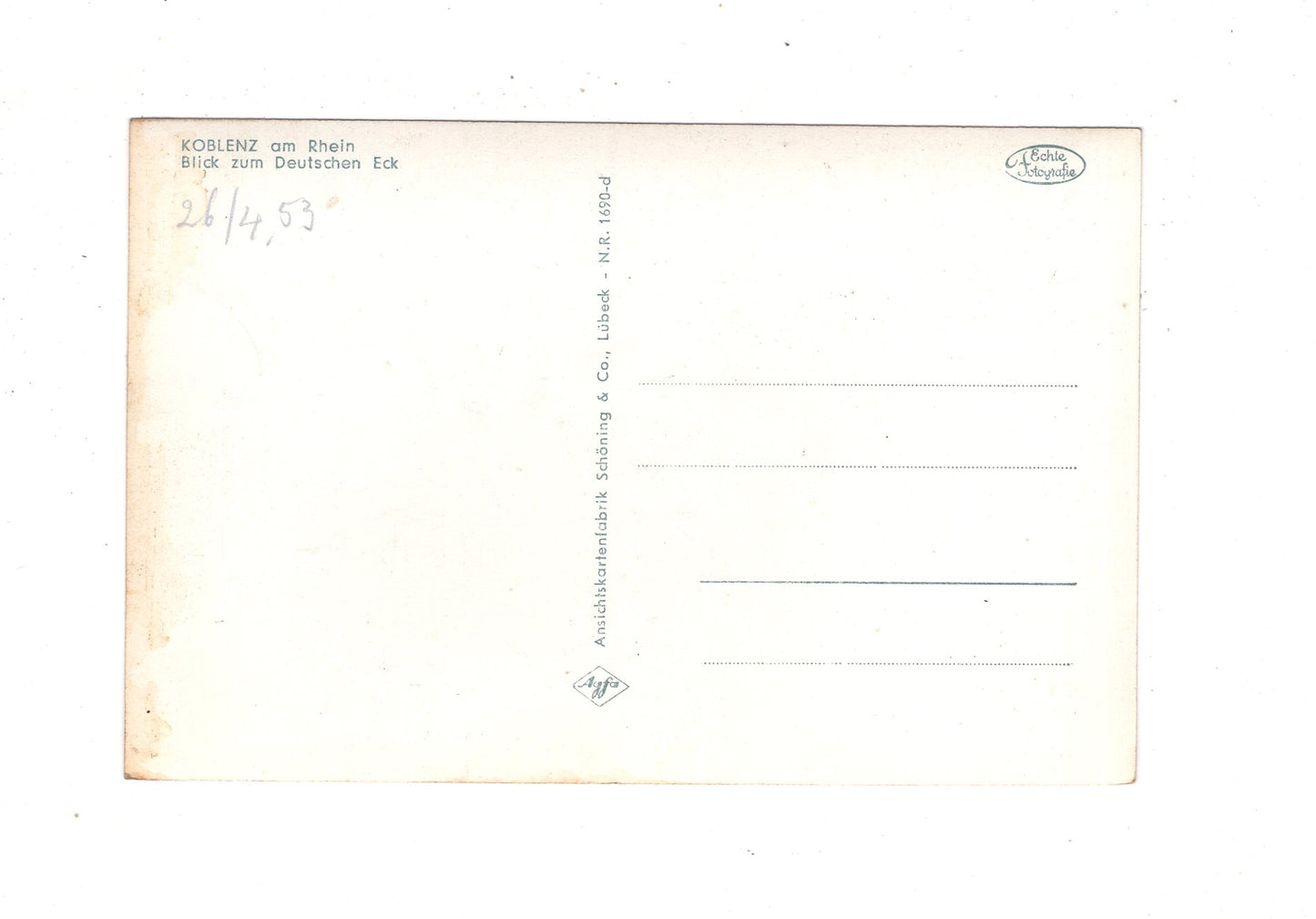 Ansichtskarte Koblenz an Rhein und Mosel / Deutsches Eck / M1-63