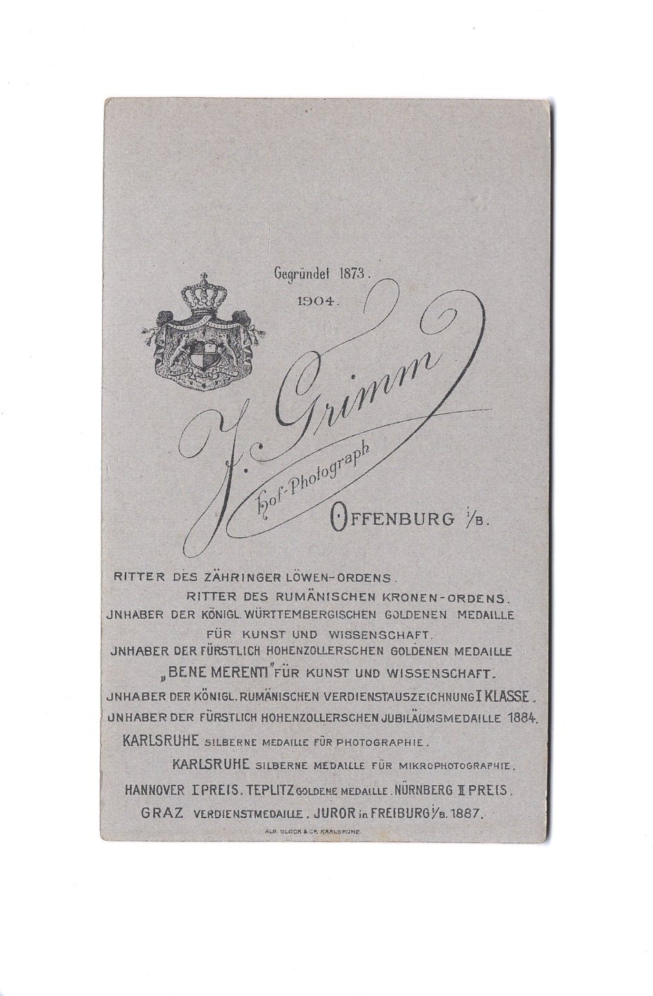 Fotografie Damenportrait - Offenburg 1904