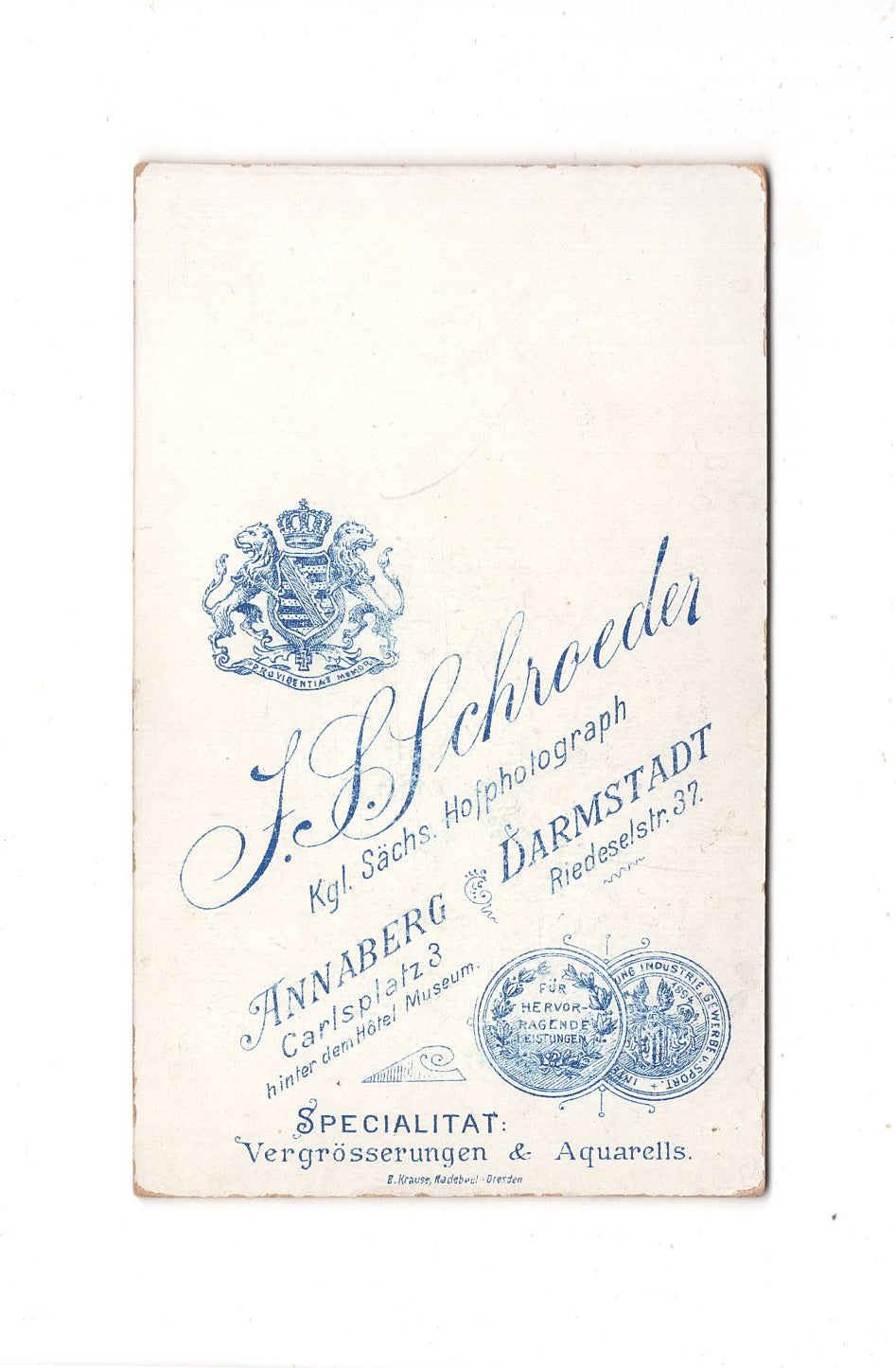 Fotografie Damenportrait - Annaberg 1890er / CDV C1-03
