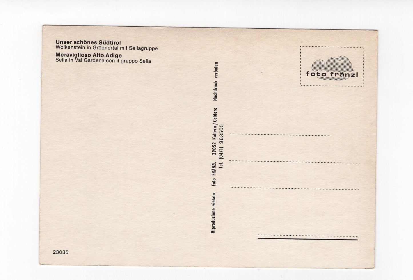 Ansichtskarte Wolkenstein im Grödnertal / Südtirol / Italien