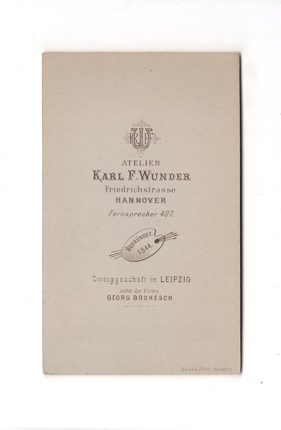 Fotografie Herrenportrait - Hannover 1890er / CDV C1-21