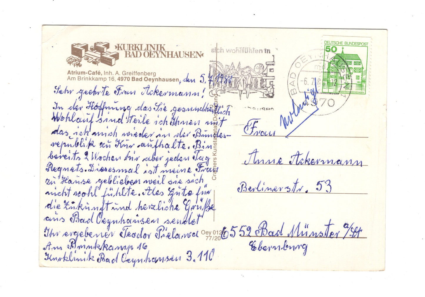 Ansichtskarte Bad Oeynhausen / Kurklinik