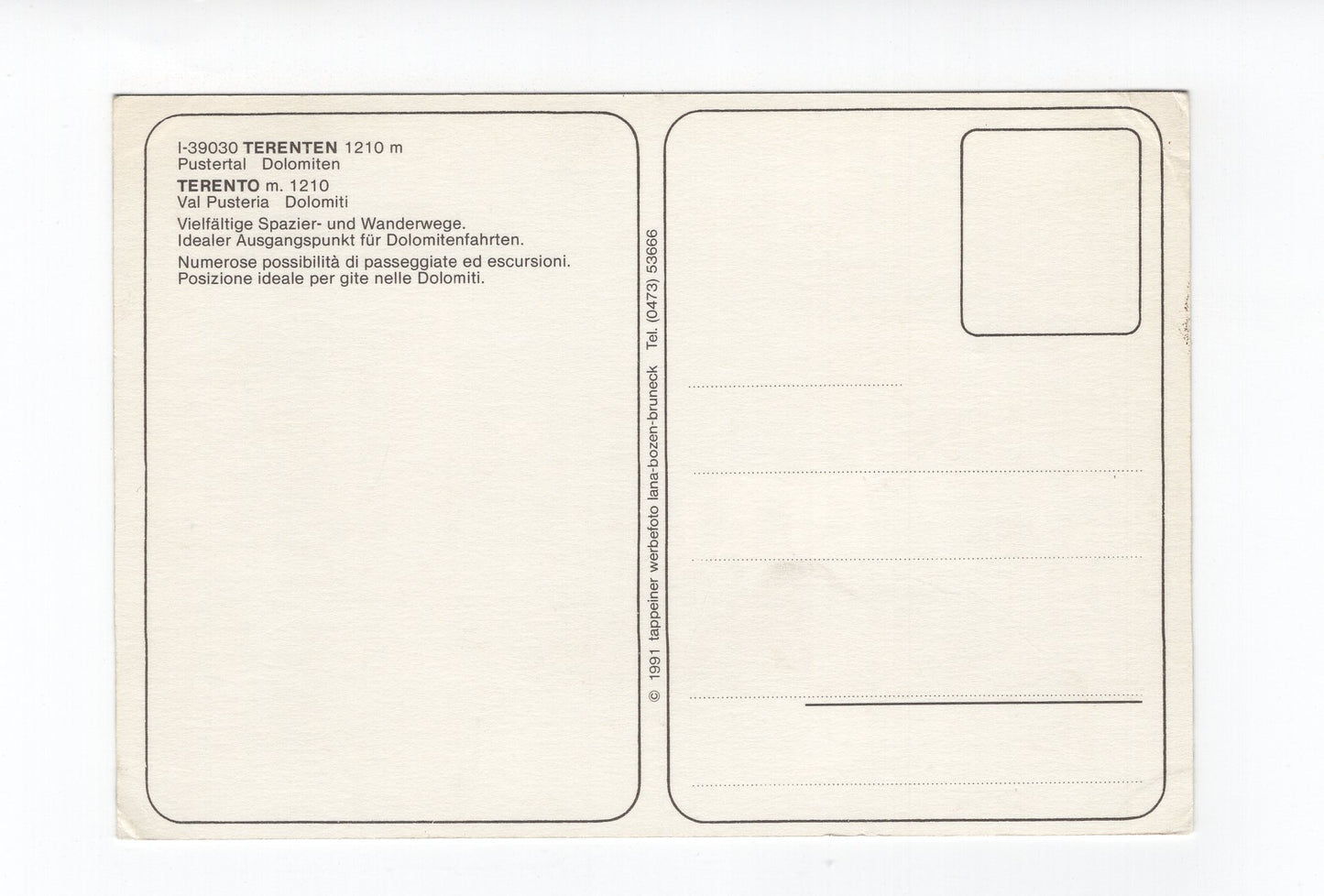 Ansichtskarte Terenten / Pustertal / Dolomiten / Südtirol / Italien