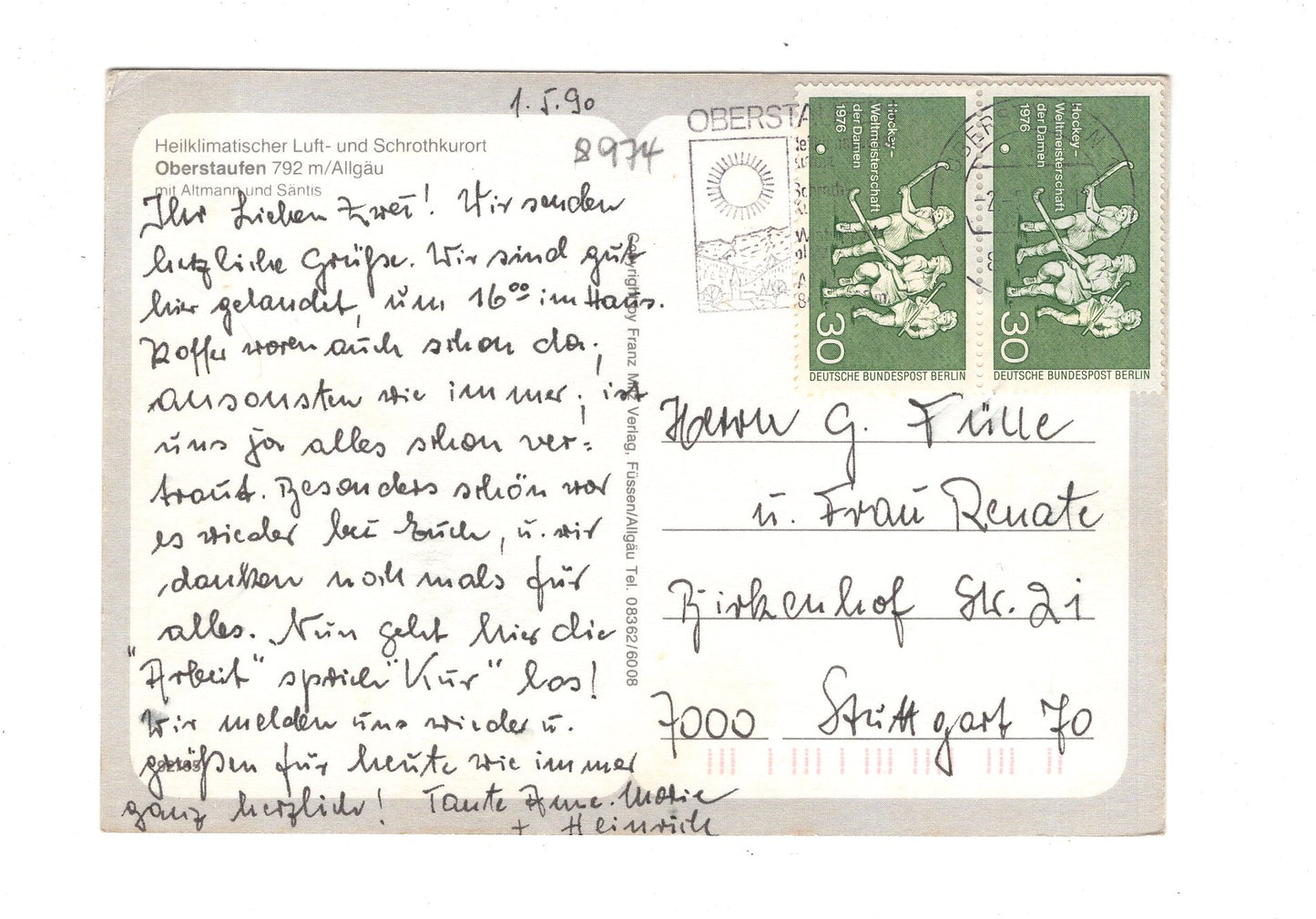 Ansichtskarte Oberstaufen im Allgäu / H1-55