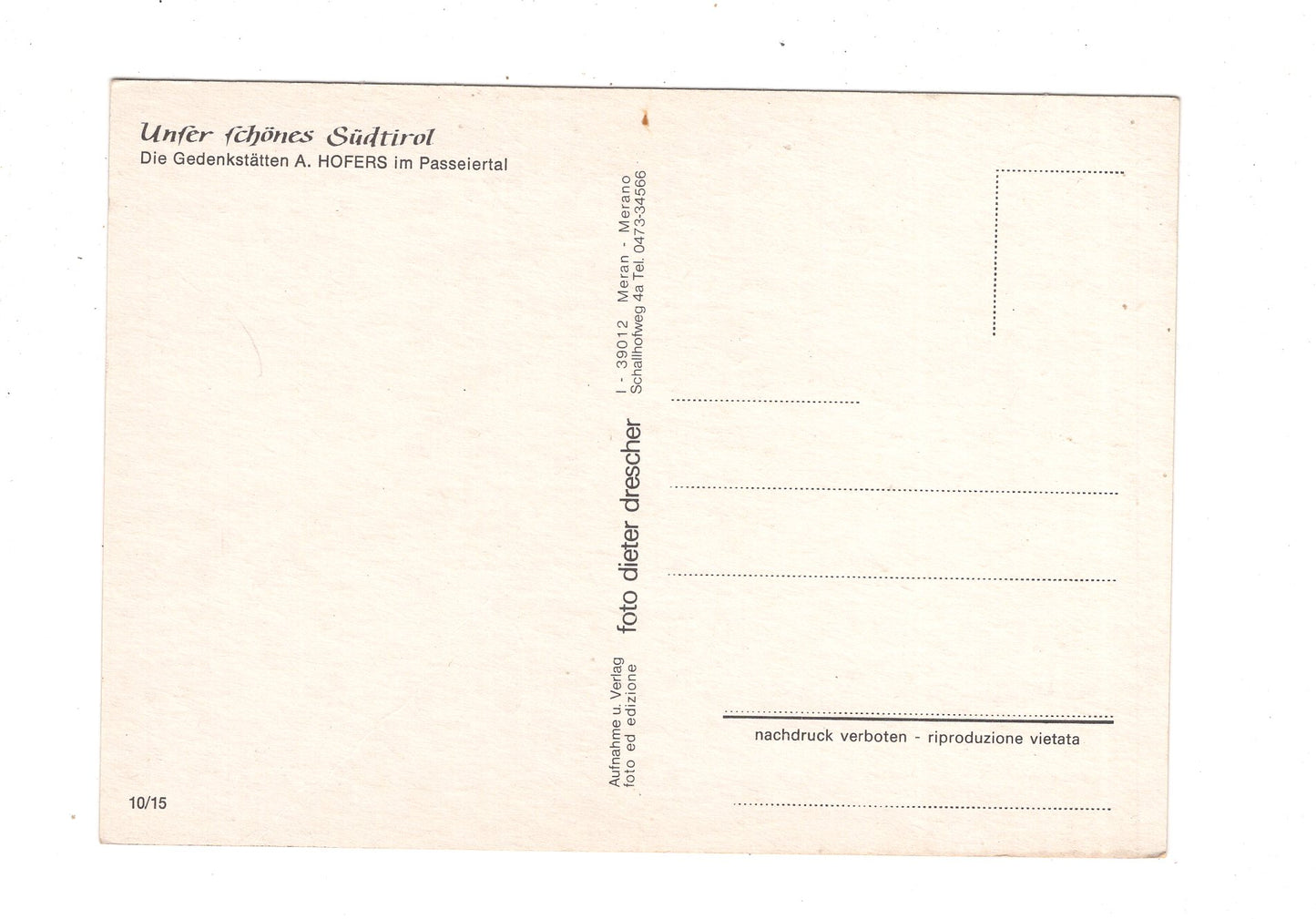 Ansichtskarte Andreas Hofer Gedenkstätten im Passeier Tal / Italien