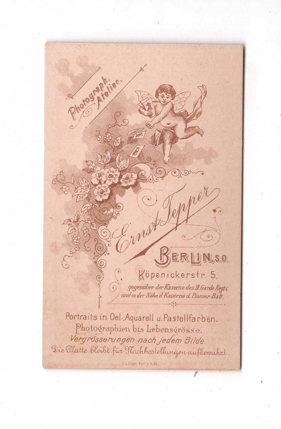 Fotografie Soldat - Berlin 1890er / CDV M1-06